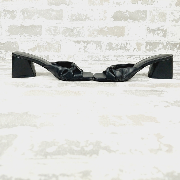 New Open Edit Cora Black Heel Slide Block Heel Sandal F416 - Picture 7 of 13